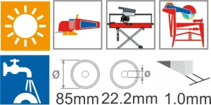 Disc Montolit TCS85 Red Line pentru gresie portelanata/ceramica Ø 85 mm M22.2 | Travandi.ro