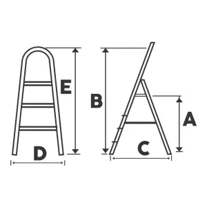 Scara otel BISONTE STR0206 6 trepte, inaltime maxima 145 cm pentru interior | Travandi.ro