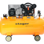 Stager Air 60C370 compresor aer, 370L, 10bar, 600L/min, trifazat, angrenare curea