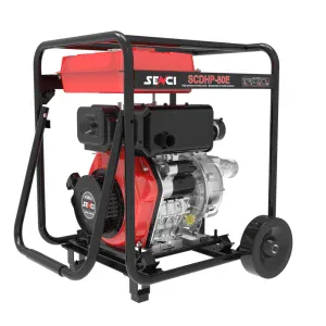 Motopompa de inalta presiune SENCI SCDHP-80E diam. 3″ Diesel, DE, rezervor 12.5L, roti transport | Travandi.ro