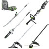 Set multifunctional Ego Power MHBC1204E, cu ansamblu motor, fierastrau, cap cu fir, lama gard viu, accesoriu cutit cu 3 dinti, incarcator rapid, acumulator Li-Ion de 5.0 Ah