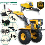 ProGARDEN Pachet Campo 873 Alpine motocultor 7CP + Prasitoare PRS20-45 + Remorca RM500T + Plug simplu + Plug bilonat/rarita + Adaptor reglabil + 2 Roti metalice 350x6 + 5L Ulei