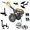 ProGARDEN Pachet Campo 1873 Alpine V2  Motocultor 18CP + Plug bilonat + Plug reversibil + Prasitoare + Adaptor +  2 roti metalice 540x170 + 4L Ulei