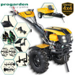 ProGARDEN Pachet Campo 1873 Alpine V2 Motocultor 18CP + RM500T Remorca + 2xPlug + Prasitoare + Adaptor + 2xRoti metalice 540x170 + 6L Ulei