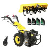 ProGARDEN Pachet Campo U12E Motocultor 12CP + FT90 Freza tractata 90cm + Roata sustinere + 4L Ulei