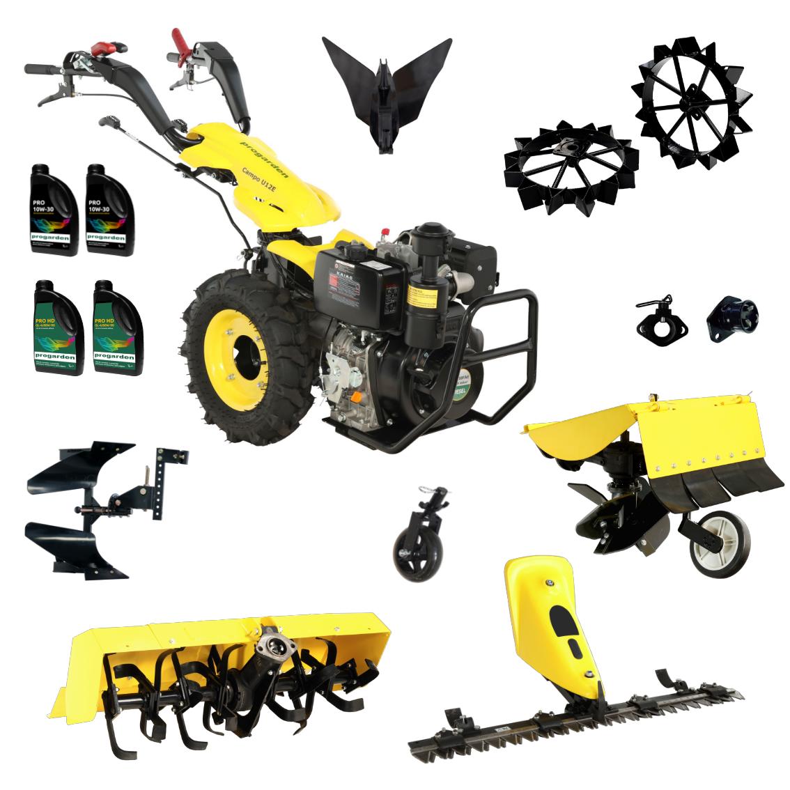 ProGARDEN Pachet Campo U12E Motocultor 12CP + BC120M Bara cosire + 3xPlug + FT90 Freza tractata + 2xRoti metalice RM47 + 2xCuple + 4L Ulei 1 ProGARDEN Pachet Campo U12E Motocultor 12CP + BC120M Bara cosire + 3xPlug + FT90 Freza tractata + 2xRoti metalice RM47 + 2xCuple + 4L Ulei