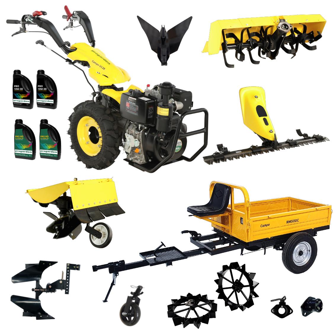 ProGARDEN Pachet Campo U12E Motocultor 12CP + RM500C Remorca 500Kg + BC120M Bara cosire + 3xPlug + FT90 Freza tractata + 2xRoti metalice RM47 + 2xCuple + 4L Ulei 1 ProGARDEN Pachet Campo U12E Motocultor 12CP + RM500C Remorca 500Kg + BC120M Bara cosire + 3xPlug + FT90 Freza tractata + 2xRoti metalice RM47 + 2xCuple + 4L Ulei