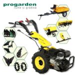 ProGARDEN Pachet Campo U16E Motocultor 14CP + RM500C Remorca 500Kg + BC120M Bara cosire + 3xPlug + FT90 Freza tractata + 2xRoti metalice RM47 + 4L Ulei