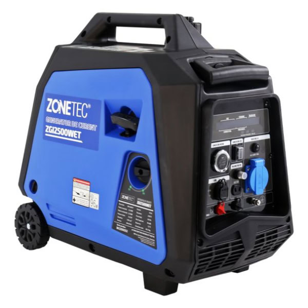 Generator de curent tip inverter Zonetec ZGI2500WET, monofazat, 2.5 kW, roti si maner pliabil pentru transport, pornire electrica - Image 7
