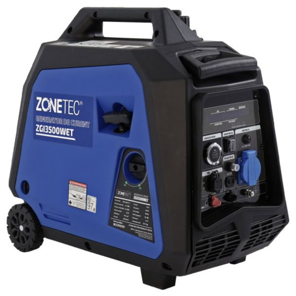 Generator de curent tip inverter Zonetec ZGI3500WET, monofazat, 3.5 kW, roti si maner pliabil pentru transport, pornire electrica - Image 8