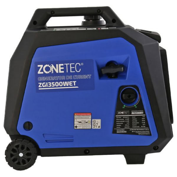 Generator de curent tip inverter Zonetec ZGI3500WET, monofazat, 3.5 kW, roti si maner pliabil pentru transport, pornire electrica - Image 9