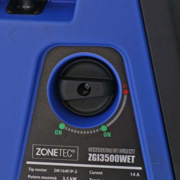 Generator de curent tip inverter Zonetec ZGI3500WET, monofazat, 3.5 kW, roti si maner pliabil pentru transport, pornire electrica - Image 4