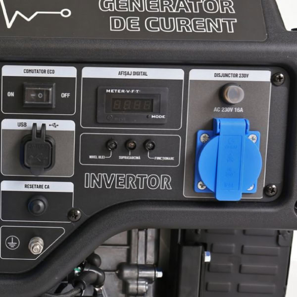 Generator de curent tip inverter Zonetec ZGI5500WEO, monofazat, 5.5 kW, roti pentru transport, pornire electrica - Image 5
