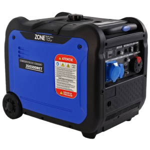 Generator de curent tip inverter Zonetec ZGI5500WET, monofazat, 5.5 kW, roti si maner pliabil pentru transport, pornire electrica | Travandi.ro