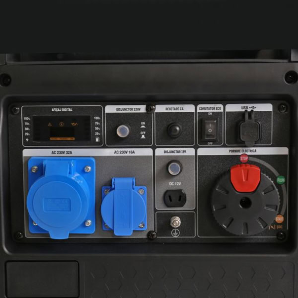 Generator de curent tip inverter Zonetec ZGI5500WET, monofazat, 5.5 kW, roti si maner pliabil pentru transport, pornire electrica - Image 4