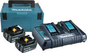 Pachet acumulatori LXT - 2xBL1850B + DC18RD + MAKPAC3 MAKITA 197629-2