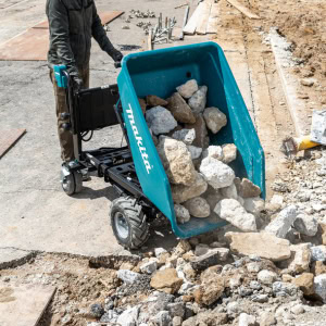 Roaba industriala LXT 18Vx2, cap. 300 kg, cuva basculare electrica, livrata fara acumulatori MAKITA DCU602Z | Travandi.ro