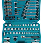 Set piese tubulare, biti si chei de mana, 120 de piese MAKITA E-06616