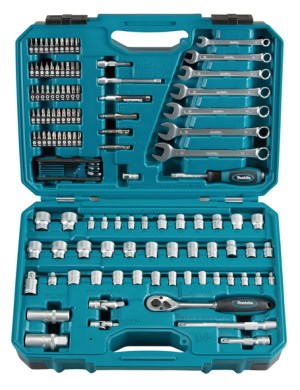 Set piese tubulare, biti si chei de mana, 120 de piese MAKITA E-06616