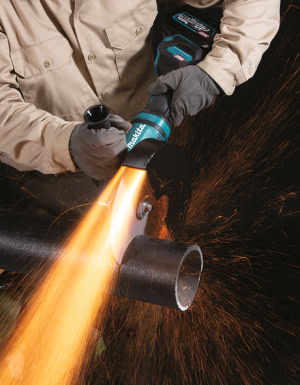 Polizor unghiular XGT, 230 mm, livrat cu 2 acumulatori 40Vmax 5.0Ah + incarcator DC40RA MAKITA GA038GT201 | Travandi.ro