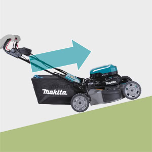 Masina de tuns gazon compatibila cu acumulatorul tip rucsac PDC1200A01, 53 cm, autopropulsie, fara acumulatori MAKITA LM001CZ | Travandi.ro