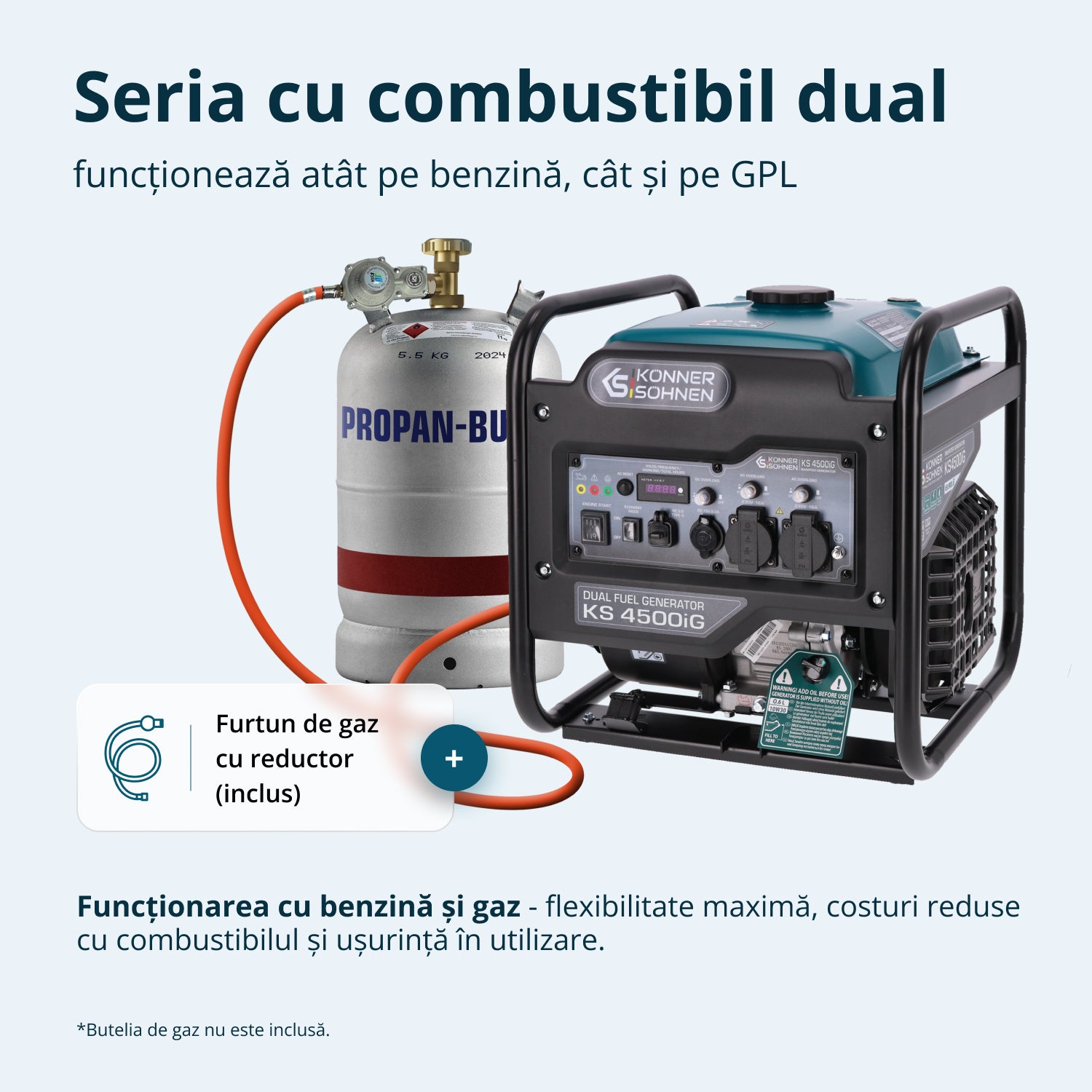 Generator de curent benzina Konner & Sohnen KS 4500iG monofazat invertor 5,5 kW 4 Generator de curent benzina Konner & Sohnen KS 4500iG monofazat invertor 5,5 kW - Image 4