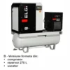 Compresor electric cu surub ELGI EN5-7bar debit 0.74mc/min, uscator si rez.270L inclus, 5.5kW/400V