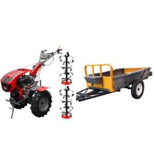 Pachet Motocultor WEIMA WM 1100BE(KM) Diesel 12 CP + Remorca basculabila LY 800 Kg