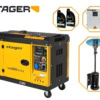 Pachet Stager YDE8600TA-TA3 V2 Generator insonorizat 7.5kVA, DualPower + Automatizare trifazata YA40063F12STA, 63A + Zobo H1207G Incalzitor terasa pe gaz 12.5kW + 2L ulei