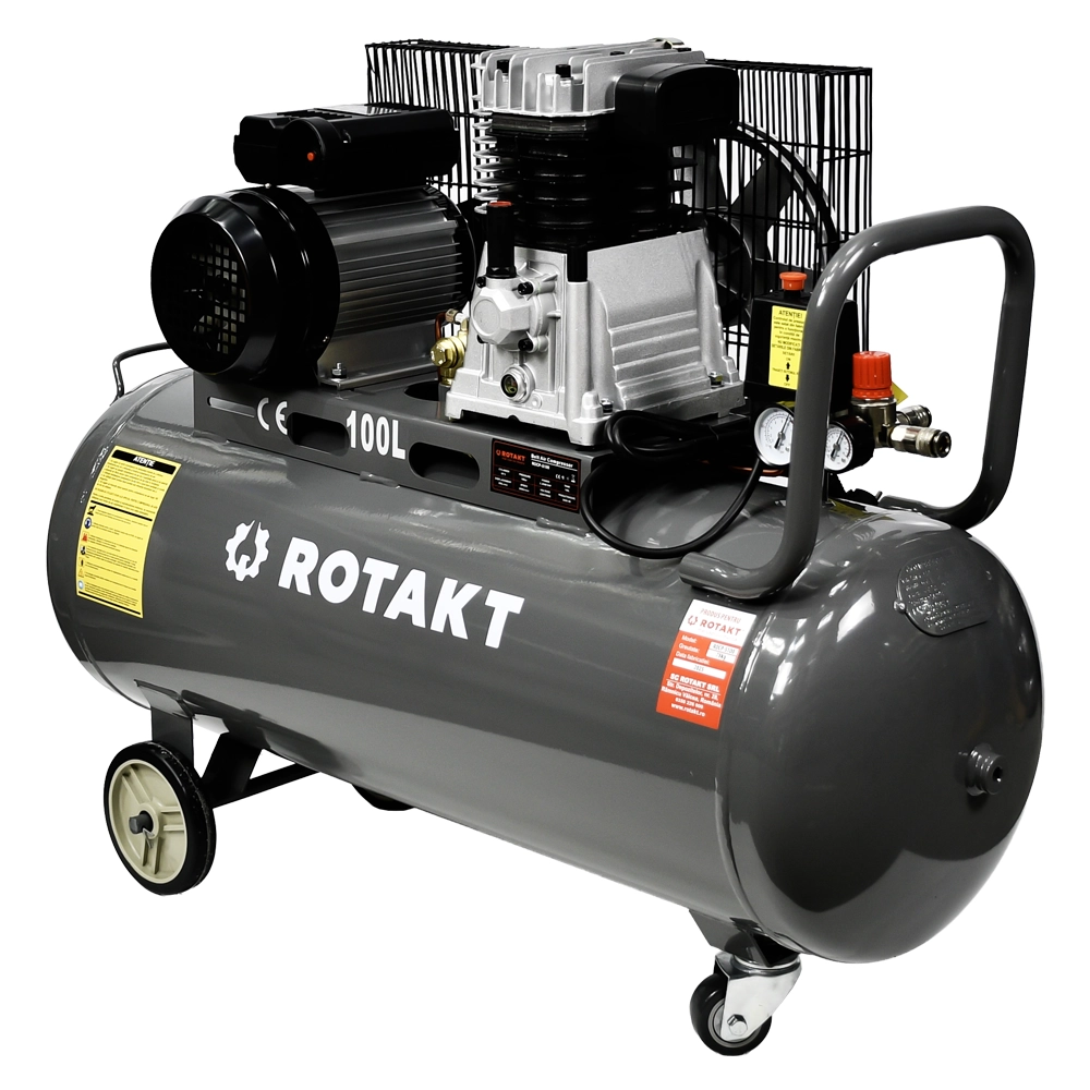 Compresor Cu 2 Pistoane Rotakt ROCP‑S100, Putere 2.2 kW, Presiune 10 bar, Debit 250 l/min, Capacitate 100l 2 Compresor Cu 2 Pistoane Rotakt ROCP‑S100, Putere 2.2 kW, Presiune 10 bar, Debit 250 l/min, Capacitate 100l - Image 2