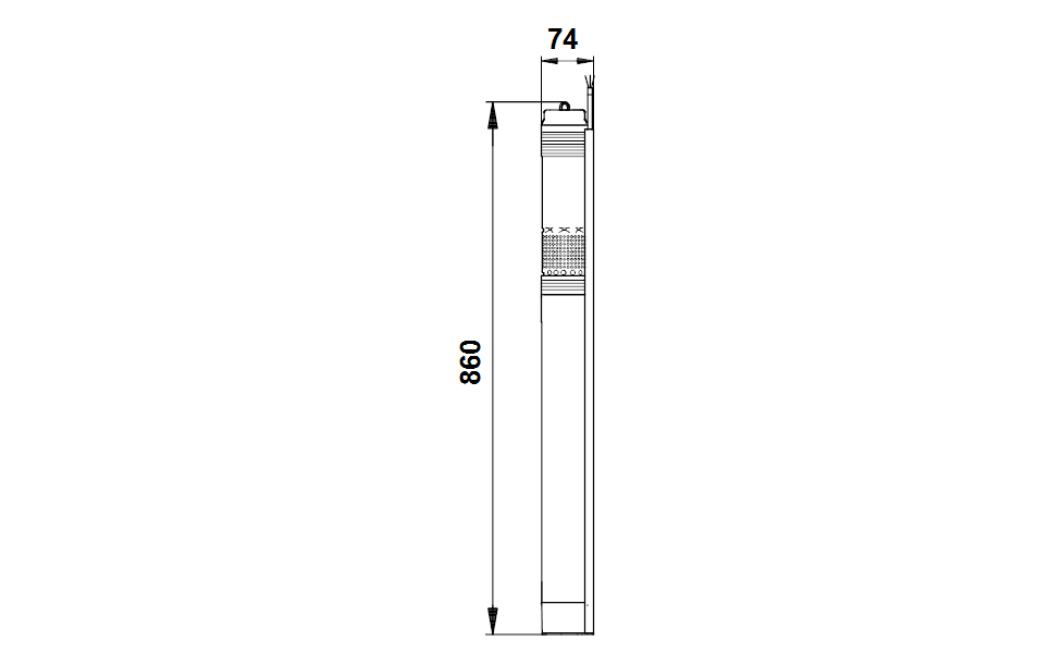 Pompa submersibila multietajata pentru ape curate Grundfos SQ 7-40, 96510220, 3", 2.32 kW, 230 V, inaltime max. refulare 38 m, debit 7 mc/h 3 Dimensiuni Grundfos SQ 7-40