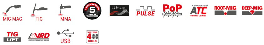 Aparat sudura MIG-MAG/FLUX/BRAZARE/ MMA/TIG-DC LIFT Telwin INVERPULSE60.30WAVE, 400 A, sarma sudura otel 0.6-2 mm, electrozi 1.6-8 mm, cu accesorii 10 INVERPULSE60.30WAVE