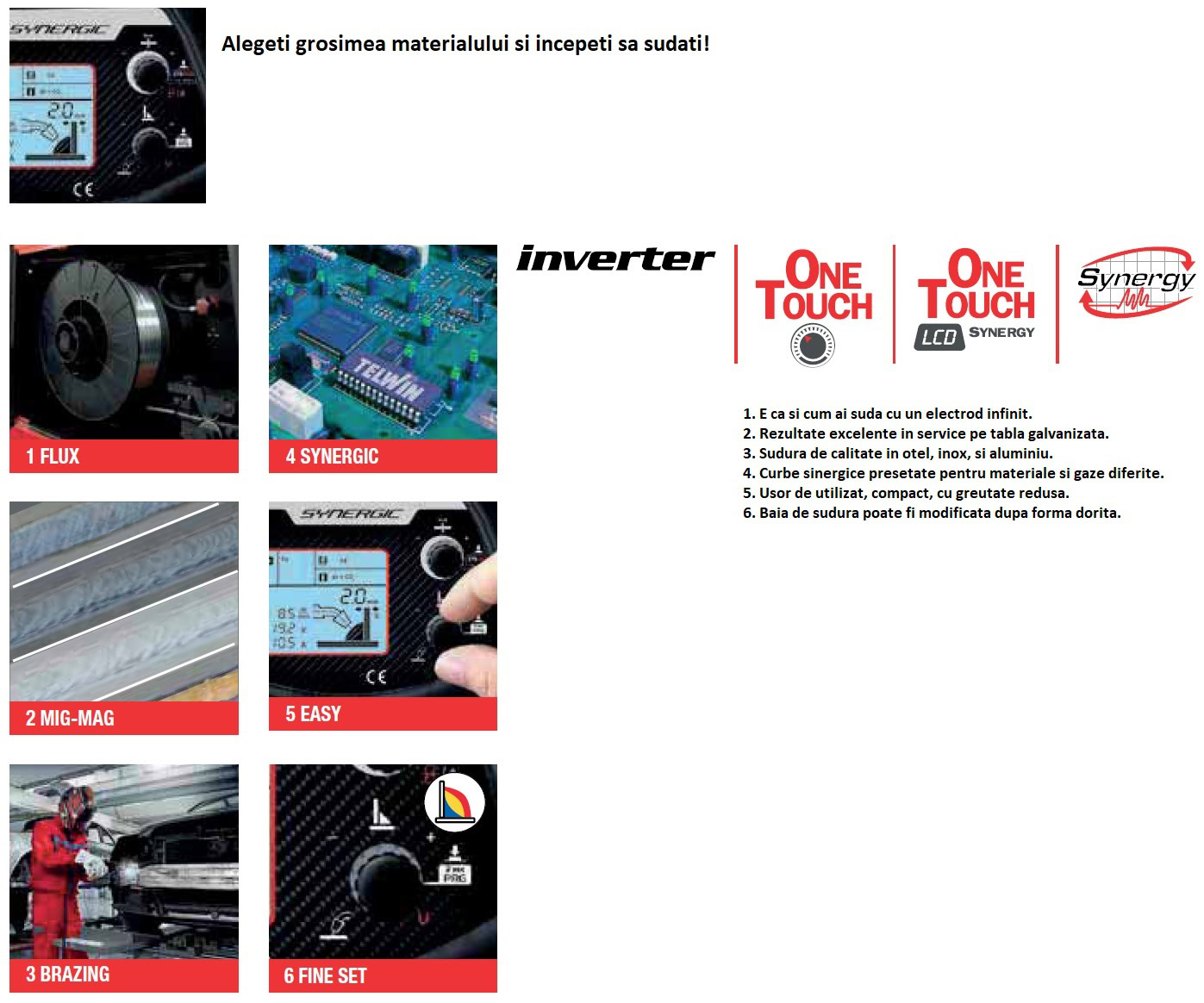 Aparat pentru sudura MIG-MAG/ MMA/TIG Telwin TECHNOMIG260DUAL_SYNERGIC, 250 A, sarma otel 0.6-1.2 mm, electrozi 1.6-4 mm, cu accesorii | Travandi.ro