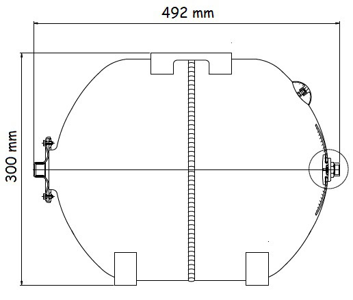 Vas de expansiune orizontal Aquasystem VAO24, apa rece, volum 24 l, presiune max.10 bari 8 Vas de expansiune orizontal Aquasystem VAO24, apa rece, volum 24 l, presiune max.10 bari | Travandi.ro