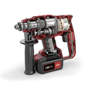 Ciocan rotopercutor compatibil cu acumulatori 18 V Li-Ion Flex CHE 18.0-EC C | Travandi.ro