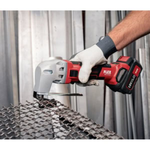 Foarfeca pentru taiat tabla Flex SHE 16 18.0-EC, maxim 2.0 mm, compatibila cu acumulatori Li-Ion 18V, cutie L-BOXX | Travandi.ro