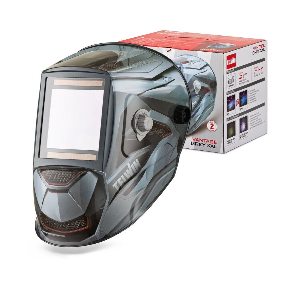 Masca de sudura automata cu filtru reglabil DIN 4/5 -9/9-13 Telwin 802937, VANTAGE GREY XXL, MMA/Mig-Mag/TIG 2 Masca de sudura automata cu filtru reglabil DIN 4/5 -9/9-13 Telwin 802937, VANTAGE GREY XXL, MMA/Mig-Mag/TIG - Image 2