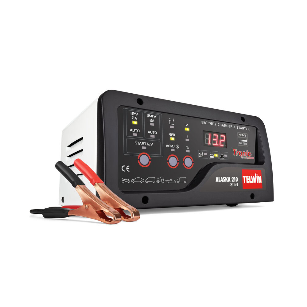Redresor baterii si robot de pornire Telwin ALASKA210START, tensiune incarcare 12/24 V, capacitate baterii Pb/GEL/AGM/START/STOP/10-300 Ah(12 V), cu afisaj 2 Redresor baterii si robot de pornire Telwin ALASKA210START, tensiune incarcare 12/24 V, capacitate baterii Pb/GEL/AGM/START/STOP/10-300 Ah(12 V), cu afisaj - Image 2
