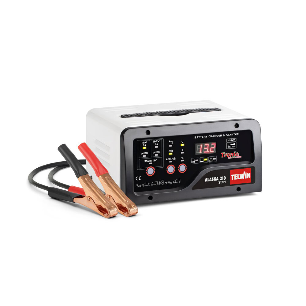 Redresor baterii si robot de pornire Telwin ALASKA210START, tensiune incarcare 12/24 V, capacitate baterii Pb/GEL/AGM/START/STOP/10-300 Ah(12 V), cu afisaj 1 Redresor baterii si robot de pornire Telwin ALASKA210START, tensiune incarcare 12/24 V, capacitate baterii Pb/GEL/AGM/START/STOP/10-300 Ah(12 V), cu afisaj