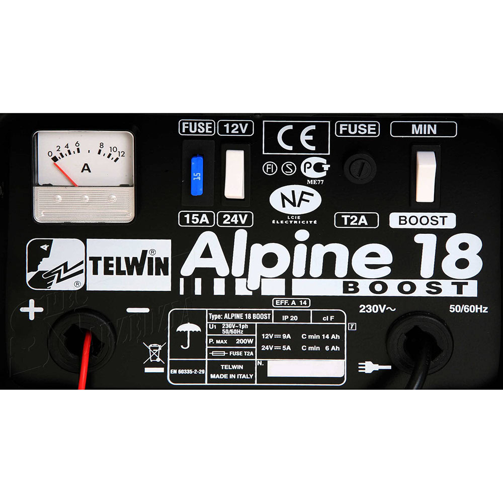Redresor baterii Telwin ALPINE18BOOST, tensiune incarcare 12/24 V, capacitate baterii Pb/START/STOP 14-185 Ah, incarcare rapida 3 Redresor baterii Telwin ALPINE18BOOST, tensiune incarcare 12/24 V, capacitate baterii Pb/START/STOP 14-185 Ah, incarcare rapida - Image 3