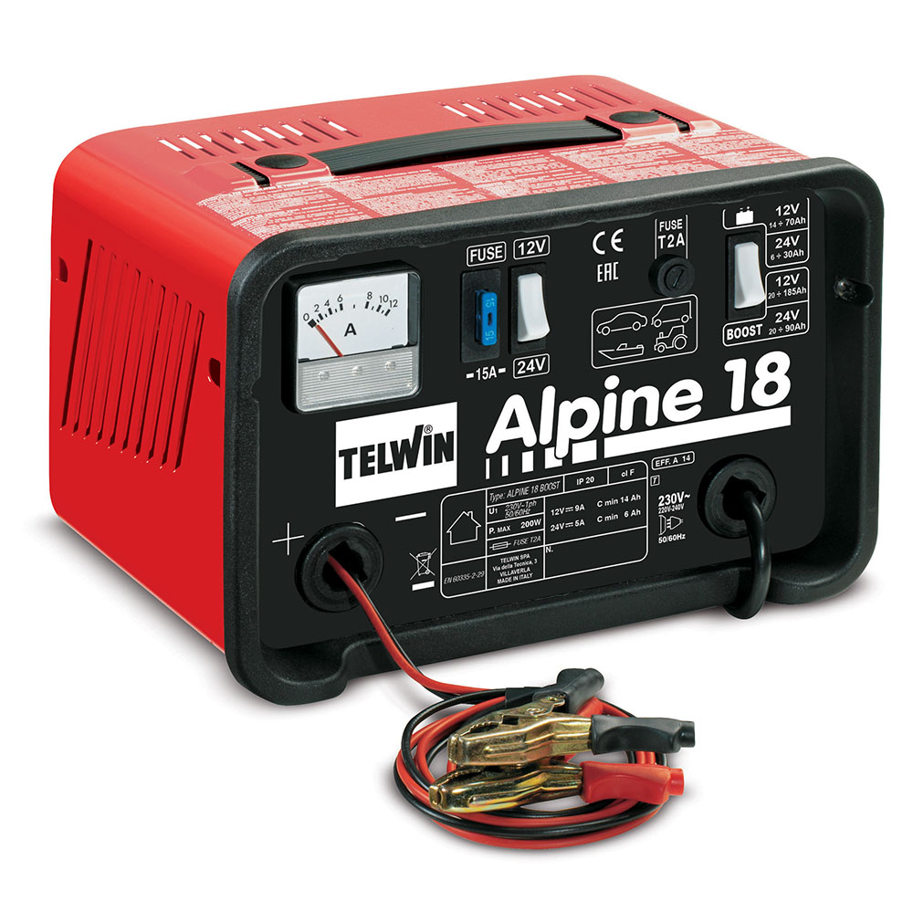 Redresor baterii Telwin ALPINE18BOOST, tensiune incarcare 12/24 V, capacitate baterii Pb/START/STOP 14-185 Ah, incarcare rapida 1 Redresor baterii Telwin ALPINE18BOOST, tensiune incarcare 12/24 V, capacitate baterii Pb/START/STOP 14-185 Ah, incarcare rapida
