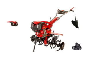 Motosapatoare Strong by Bronto, motor R300 300cc 6.0kW + roti cauciuc 5.00-12 + masca cu far LED + rarita