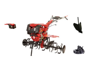 Motosapa BRONTO motor R390 7.6kW + roti cauciuc 5.00-12 + masca cu far LED + rarita