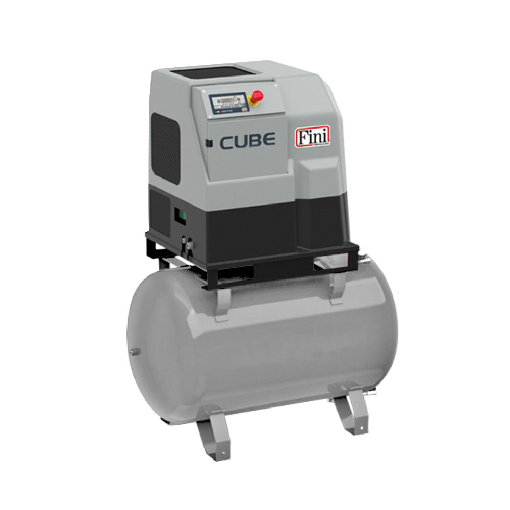 Compresor cu surub Fini CUBE 5.5-10-270 ES Z, 270 l galvanizata, 5.5 kW, 10 bar, 705 l/min, cu uscator 1 Compresor cu surub Fini CUBE 5.5-10-270 ES Z, 270 l galvanizata, 5.5 kW, 10 bar, 705 l/min, cu uscator