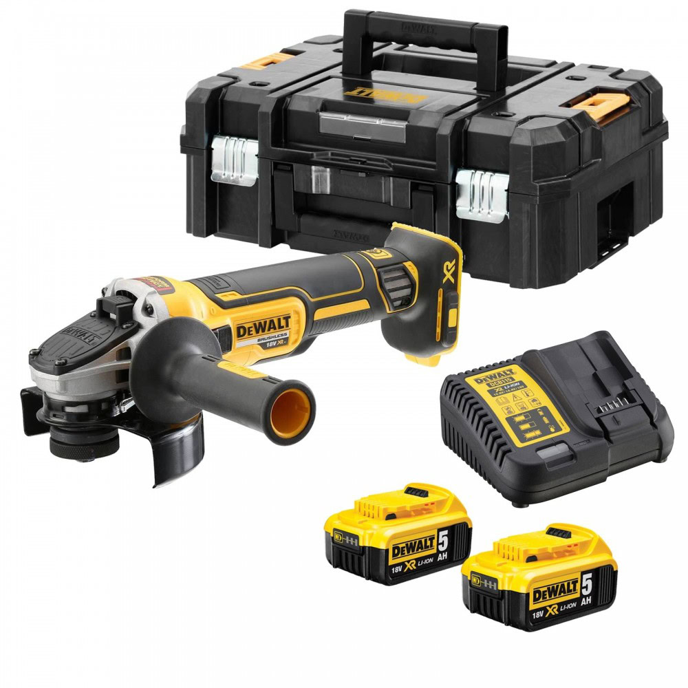 Polizor unghiular DeWalt DCG405P2, 125 mm, 2 acumulatori Li-Ion 18 V/5 Ah, incarcator, valiza de transport 3 Polizor unghiular DeWalt DCG405P2, 125 mm, 2 acumulatori Li-Ion 18 V/5 Ah, incarcator, valiza de transport - Image 3