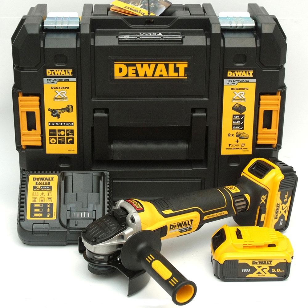 Polizor unghiular DeWalt DCG405P2, 125 mm, 2 acumulatori Li-Ion 18 V/5 Ah, incarcator, valiza de transport 4 Polizor unghiular DeWalt DCG405P2, 125 mm, 2 acumulatori Li-Ion 18 V/5 Ah, incarcator, valiza de transport - Image 4