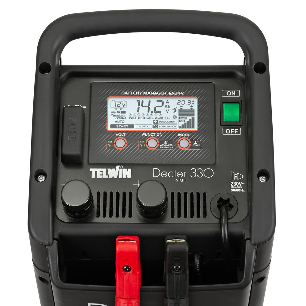Redresor baterii/robot de pornire/tester Telwin DOCTORSTART330, tensiune incarcare 12/24 V, capacitate baterii Pb/GEL/AGM/Pb Ca/Li 10-450 Ah 4 Redresor baterii/robot de pornire/tester Telwin DOCTORSTART330, tensiune incarcare 12/24 V, capacitate baterii Pb/GEL/AGM/Pb Ca/Li 10-450 Ah - Image 4