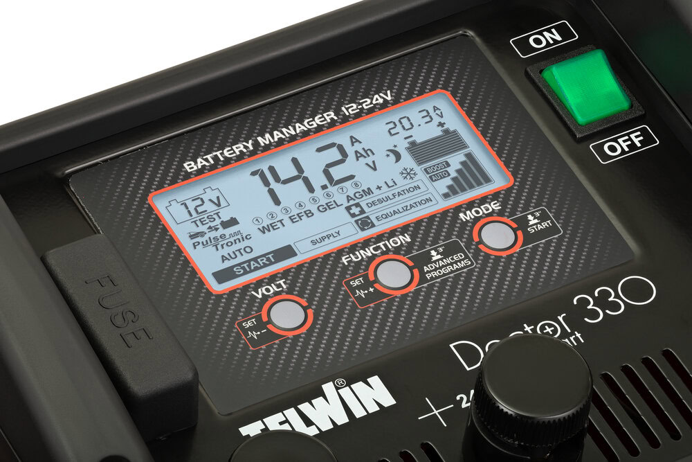 Redresor baterii/robot de pornire/tester Telwin DOCTORSTART330, tensiune incarcare 12/24 V, capacitate baterii Pb/GEL/AGM/Pb Ca/Li 10-450 Ah 6 Redresor baterii/robot de pornire/tester Telwin DOCTORSTART330, tensiune incarcare 12/24 V, capacitate baterii Pb/GEL/AGM/Pb Ca/Li 10-450 Ah - Image 6