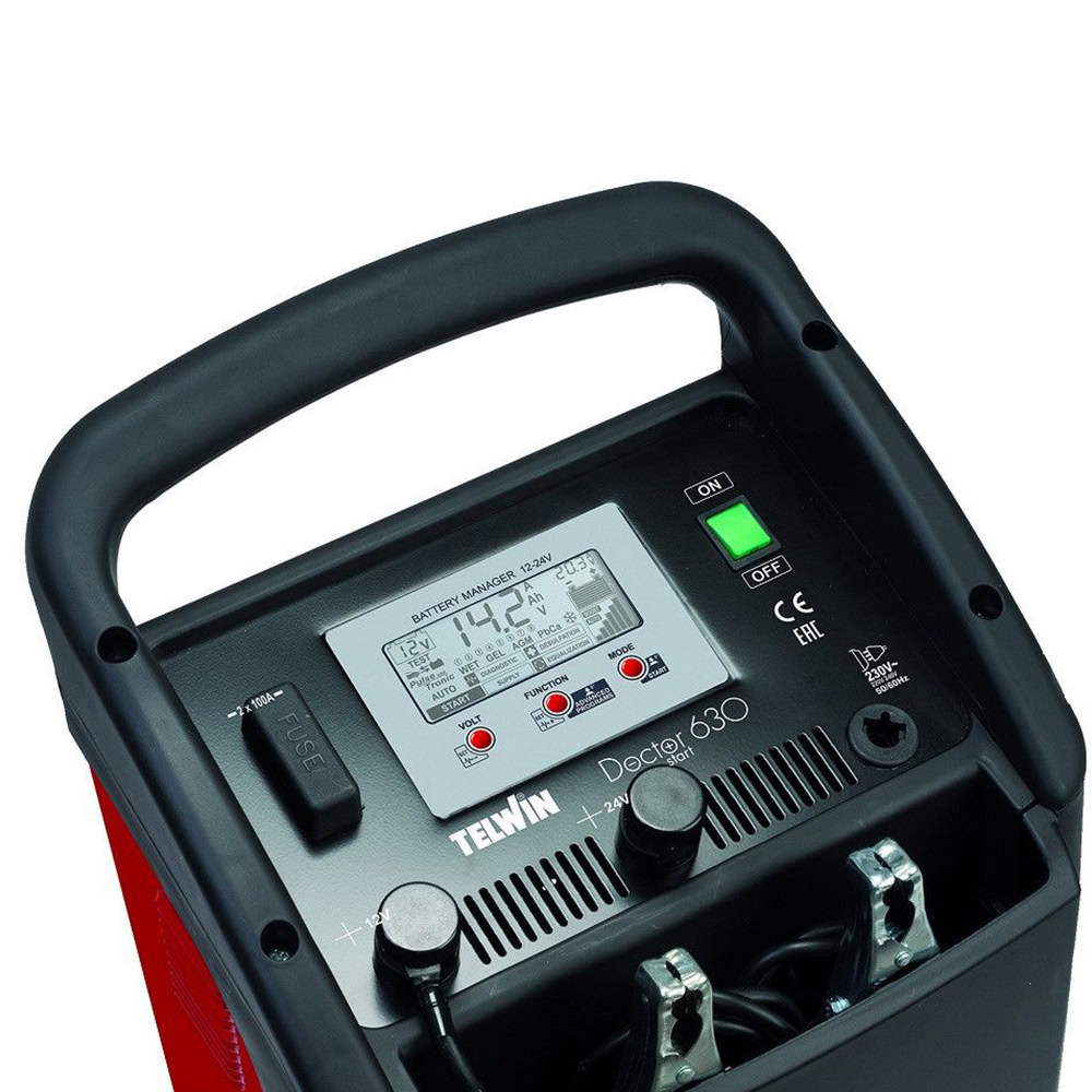 Redresor baterii/robot de pornire/tester Telwin DOCTORSTART630, tensiune incarcare 12/24 V, capacitate baterii Pb/GEL/AGM/Pb Ca/Li 10-1050 Ah 2 Redresor baterii/robot de pornire/tester Telwin DOCTORSTART630, tensiune incarcare 12/24 V, capacitate baterii Pb/GEL/AGM/Pb Ca/Li 10-1050 Ah - Image 2