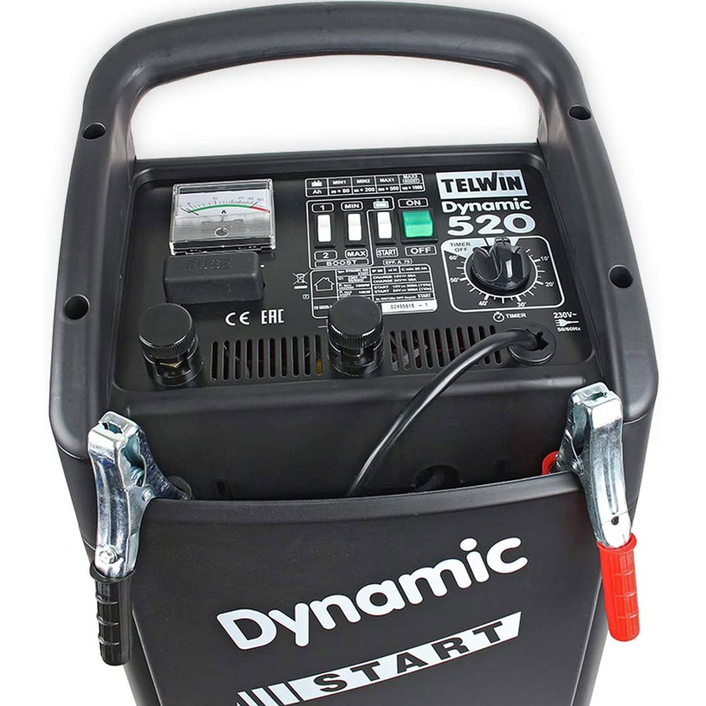 Redresor baterii si robot de pornire Telwin DYNAMIC520START, tensiune incarcare 12/24 V, capacitate baterii Pb/START/STOP 20-1000 Ah, incarcare rapida 2 Redresor baterii si robot de pornire Telwin DYNAMIC520START, tensiune incarcare 12/24 V, capacitate baterii Pb/START/STOP 20-1000 Ah, incarcare rapida - Image 2